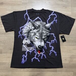 NWT Darc Sport Wolves Lightning & Wolf Full Moon Collection  AOP T Shirt M
